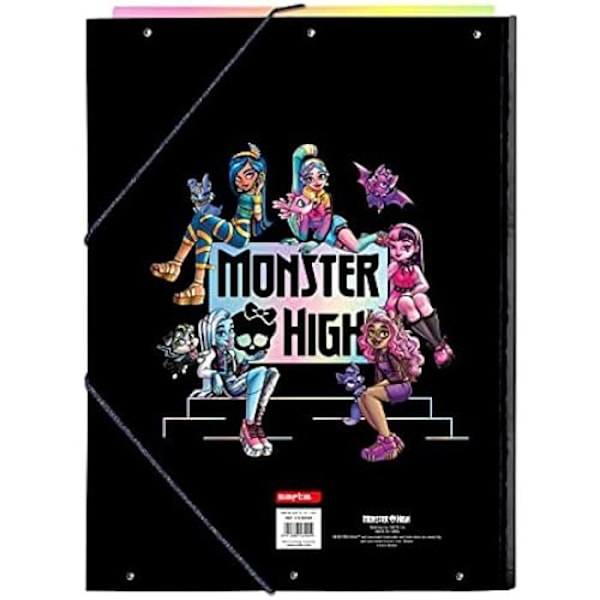 Classeur Folio - MONSTER HIGH - 3 rabats - Sort - 26 x 36,5 cm - Blandet barn Svart