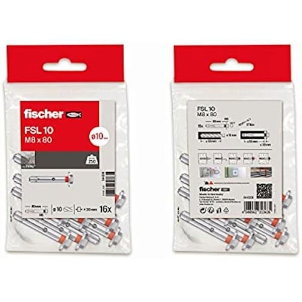 Laukku - FISCHER - FSL 10 T-L (M8x80) - Ihanteellinen kuljetukseen - Valmistettu Espanjassa