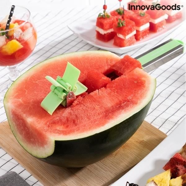 Vandmelon kubuskærer - INNOVAGOODS - Ensartet og præcis udskæring - Ergonomisk håndtag - Grøn