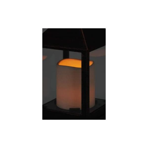 Lanterne - Sort - 23cm - LED stearinlys - Interiør - Moderne - Design Svart
