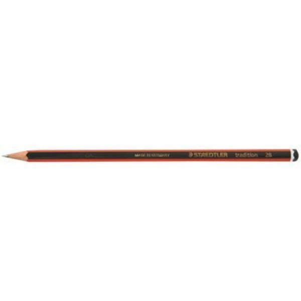 Färgkrita - STAEDTLER - Tradition 2B - Förpackning av 12 - Grafit - Idealisk för skolan och kontoret Grafit