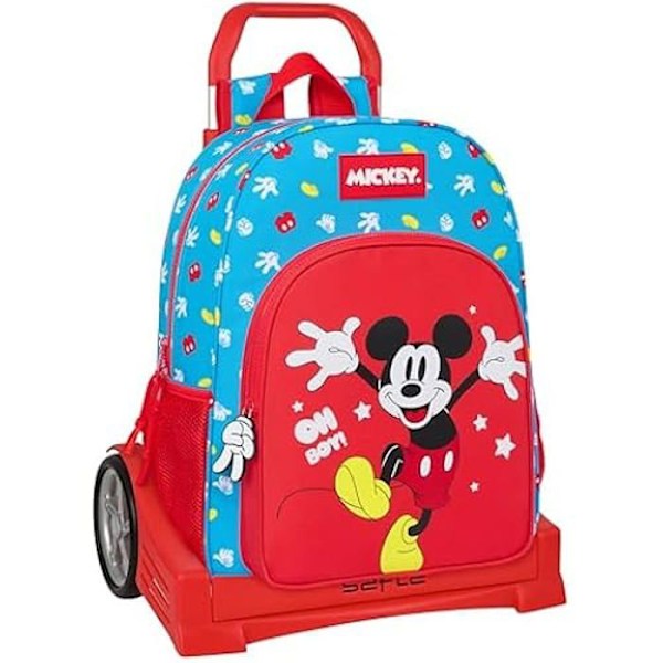 Safta With Trolley Evolution Mickey Mouse Fantastisk ryggsäck One Size Blå röd