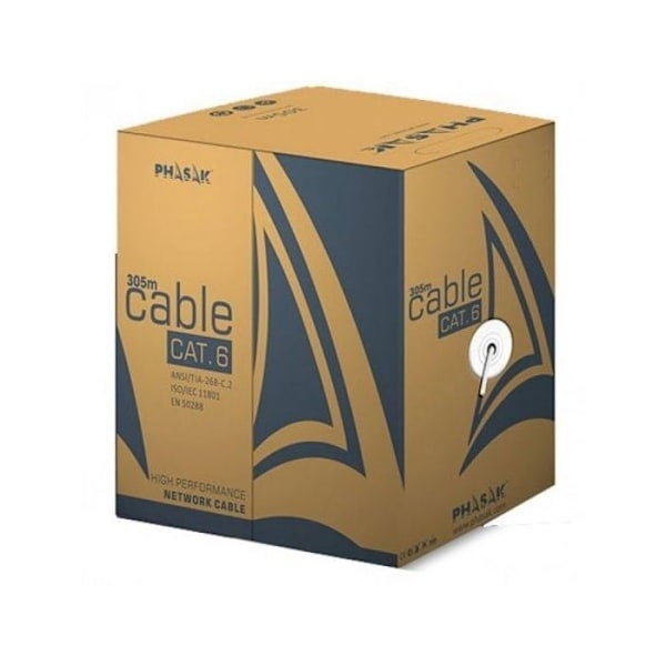 Phasak Bobina Netværkskabel RJ45 Cat.6 FTP 305m Grå