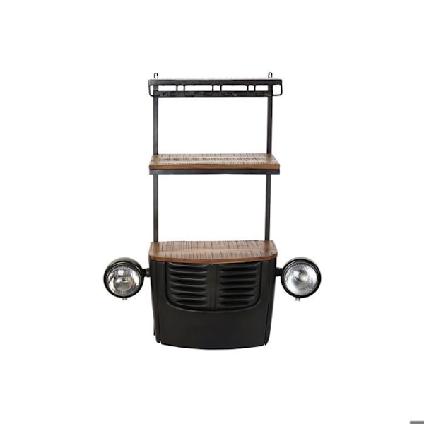 Vintage-autopullojen säilytystila akaasiapuusta ja raudasta DKD Home Decor mörkgrå
