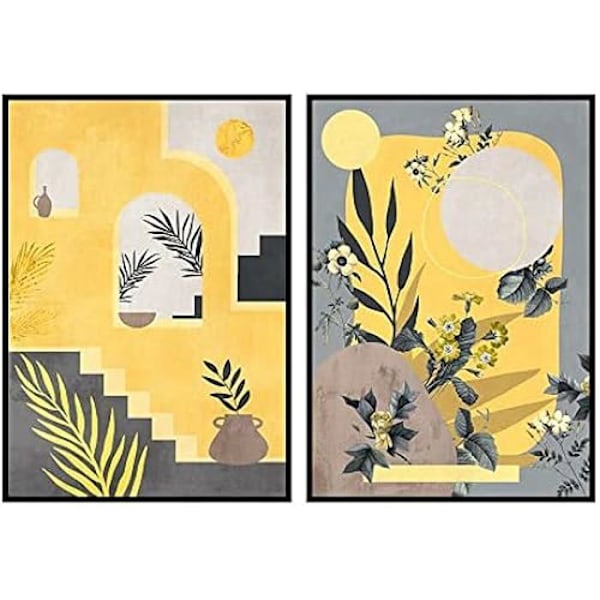 Vægdekoration - DKD Home Decor - Maleri (2 stk) - Flerfarvet - 83 x 4,5 x 123 cm - Moderne mångfärgad