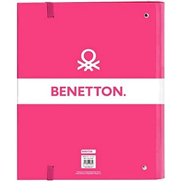 BENETTON ringbind - Safta - 4 ringe 35cm - 100 A4 ark - Til børn i forskellige aldre - Fuchsia pink Fuchsia rosa