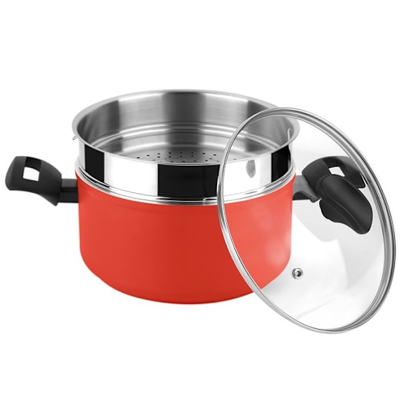 Dampkoged - FAGOR - Maxima - 20 cm - Rustfrit stål - Rødt glaslåg Rød