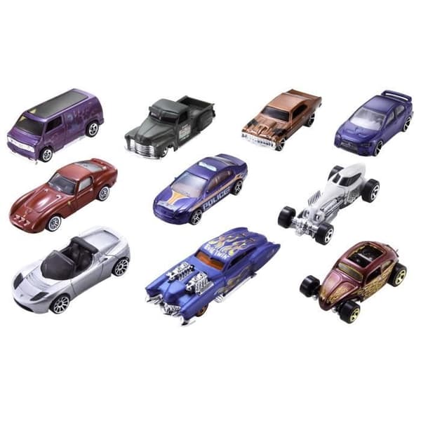 Hot Wheels - Sæt med 10 køretøjer - Sæt til små biler - 3 år og derover 54886