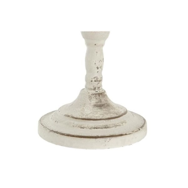 ljusstake i vit metall 13 x 13 x 25 cm
