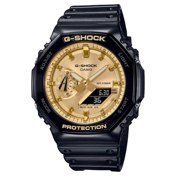 Casio Ur - Mænd - GA-2100GB-1AER - Sort - Quartz - Vandtæt 20 Atm - Dobbelt display - Plastik Svart
