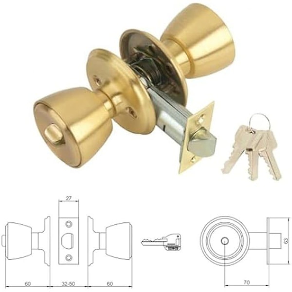 Lås - MCM - 501B/3.3 - Knaplås - Cylindermekanisme - Vendbar