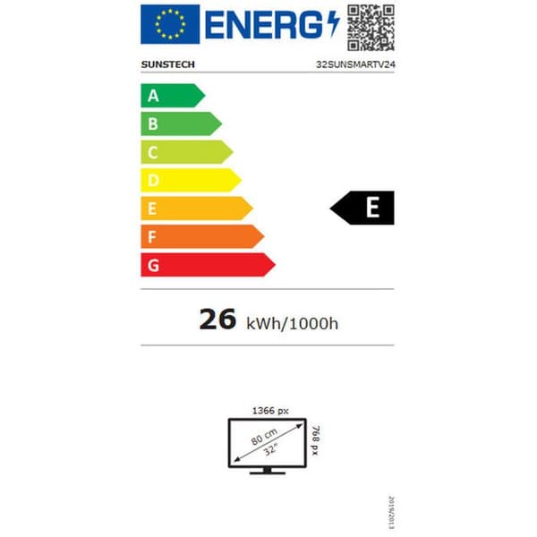 LED-TV - SUNSTECH - 32SUNSMARTV24 - 32 tuumaa - HD - Älytelevisio - Musta