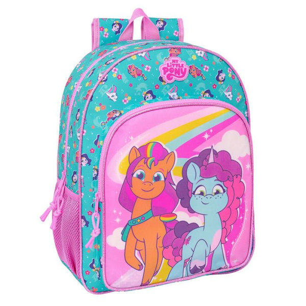 Barnryggsäck - Educa Borras - My Little Pony Magic - Ergonomisk - Sidofickor - Anpassningsbar trolley blå