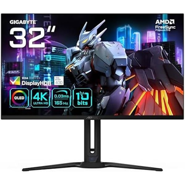 Pelinäyttö - GIGABYTE - AORUS FO32U - 31,5" OLED - 3840 x 2160 - 165 Hz - FreeSync Premium Pro musta