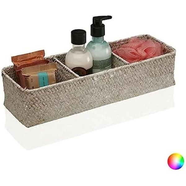 Fleranvändbar korg - VERSA - Tång - 3 fack - Grå - 12 x 8 x 36 cm Box 3 fack
