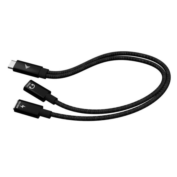USB-C splitter - I-TEC - Audio Data Power Delivery 100W - Hurtig opladning - 480Mbps - Sort