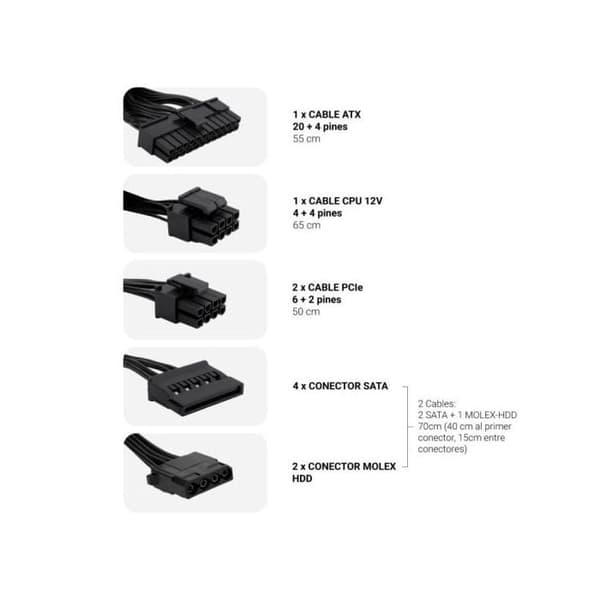 Coolbox Powerline 3 650 Strømforsyning 650W Effektivitet 85%