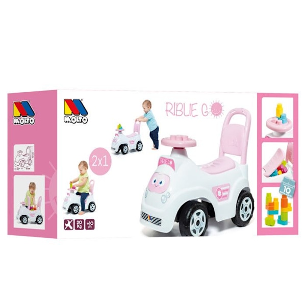 Bärare 2 i 1 - Moltó - RIBLIE GO - Rosa - 10 block - Ergonomisk och säker Rosa