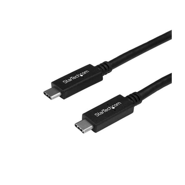 StarTech.com 6 fod USB-C til USB-C-kabel med 5A strømforsyning - USB-IF-certificeret USB 3.0 Type-C-ledning - Sort (USB315C5C6)