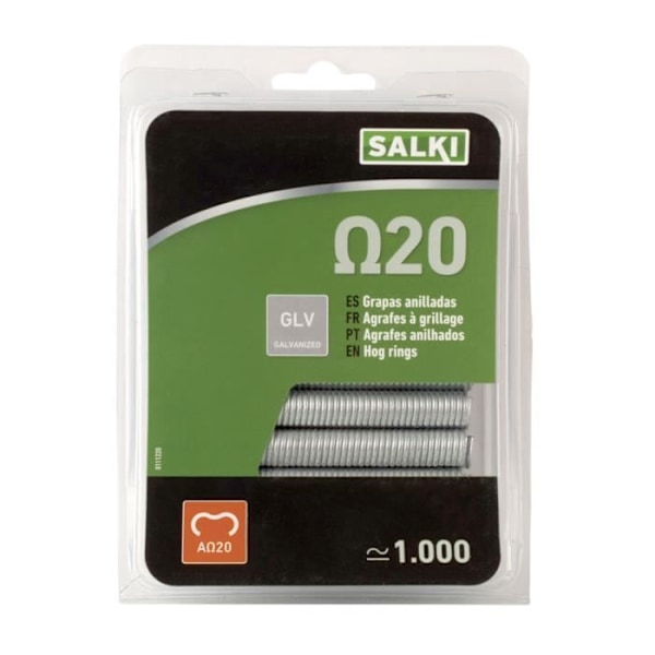 SALKI Set 1000 Grapa omega 20 mesh niitit viite 111220 galvanoitu omega 20 mesh ja aidanidit