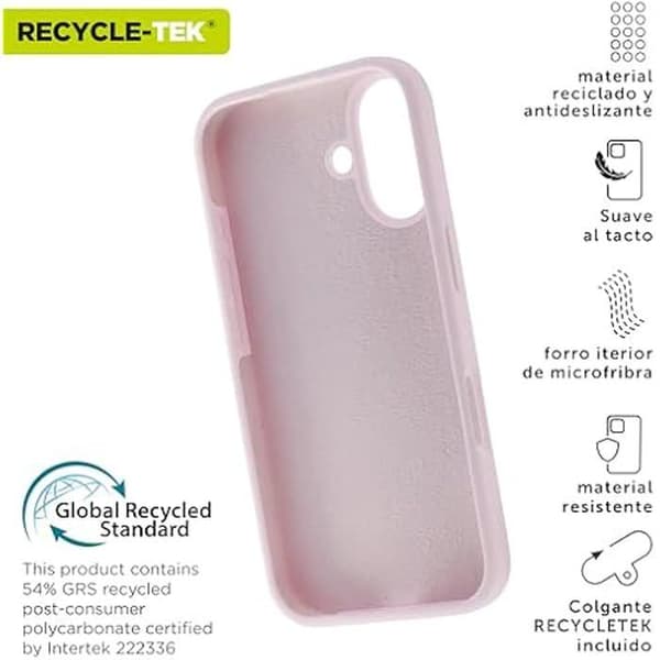 Cover - MUVIT - iPhone 16 - Flydende silikone - Let design - Rosa rose