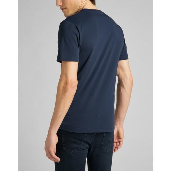 T-shirt - Lee - Patch Logo - Blå - M - Økologisk bomuld