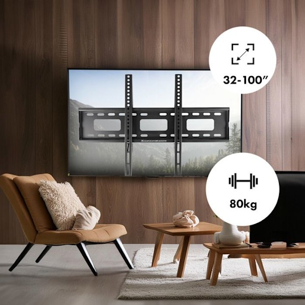 Understøttelse TV Maclean, maks VESA 600x400, 32-100", 80kg, MC-419