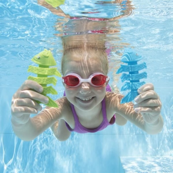 Bestway Squiggle Wiggle Pool Game - Blue Orange Green Fish - Lapset 3 vuotta ja sitä vanhemmat Flerfärgad