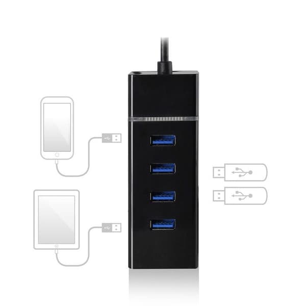 Hub USB - EWENT - EW1137 - 4 porte - USB 3.1 - Sort
