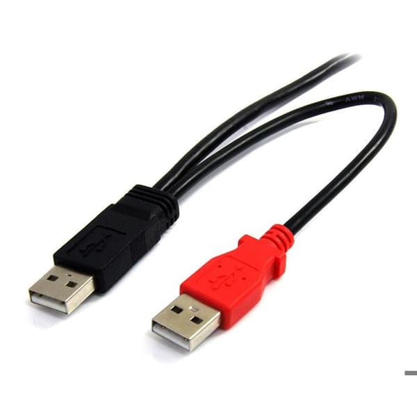 USB 2.0 Y-kabel til ekstern harddisk - STARTECH - 1,8m - 2x USB A (M) til 1x USB Mini B (M)