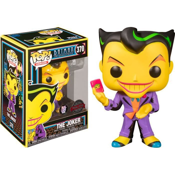 Figuriini DC Comics - Batman Animoitu Sarja - Jokeri Musta Valo Hohtava Erikoisversio Pop 10c Svart