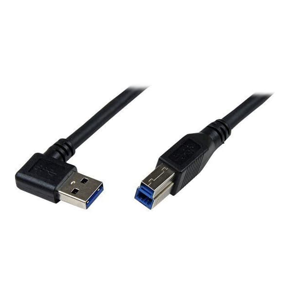 USB 3.0 SuperSpeed A til B kabel retvinklet M/M - 1 m - Sort - STARTECH