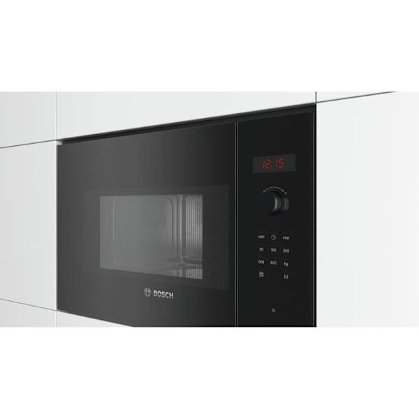 Enkelt indbygget mikroovn -BOSCH SER4 - BFL523MB1F - Sort - 7 automatiske programmer - 38,2 x 59,4 x 31,7 cm Svart