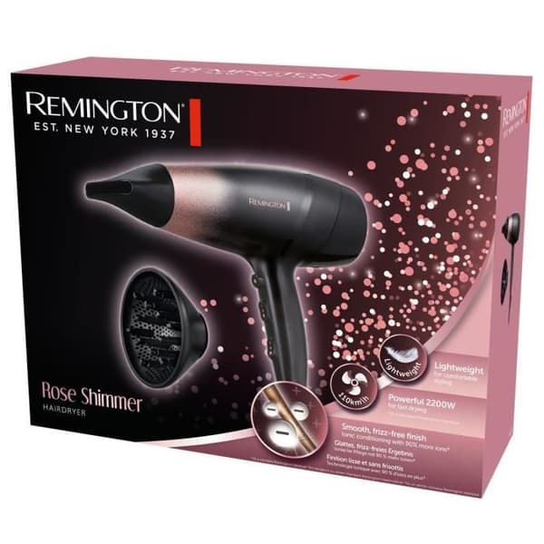 Sèche-hår REMINGTON D5305 Rose Shimmer Sort og pink