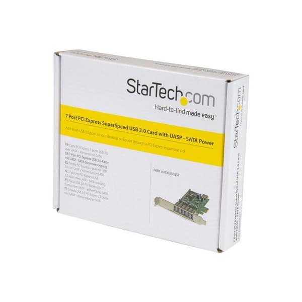 StarTech.com 7-ports USB 3.0 PCI Express-controllerkort - 6 eksterne 1 interne - SATA-strømforsyning (PEXUSB3S7)