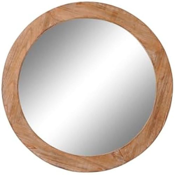 Seinäpeili - DKD HOME DECOR - Luonnonruskea - 66 x 5 x 66 cm - Pyöreä - Nykyaikainen Flerfärgad