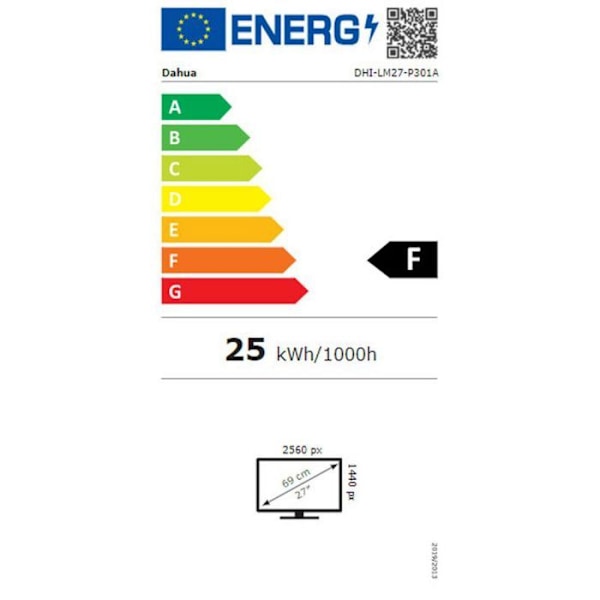 Dahua - DHI-LM27-P301A-A5 - Teknik LM27-P301A LED-skärm 68,6 cm (27'') 2560 x 1440 Pixel Quad HD Svart ()
