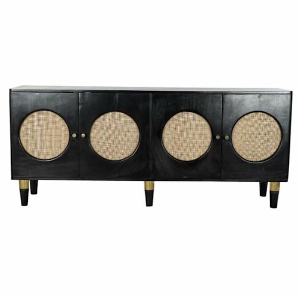 naturlig sort buffet rattan mangotræ (150 x 40 x 65 cm)