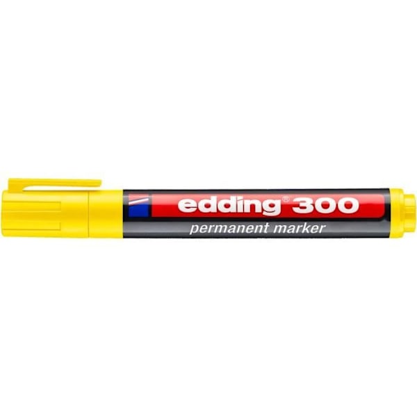 Permanent Marker - edding - 300 Gul - Medium spets 1,5-3 mm - Paket med 10 st Gul