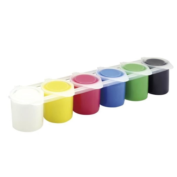 Farvet gouache maling 6 potter 25 ml