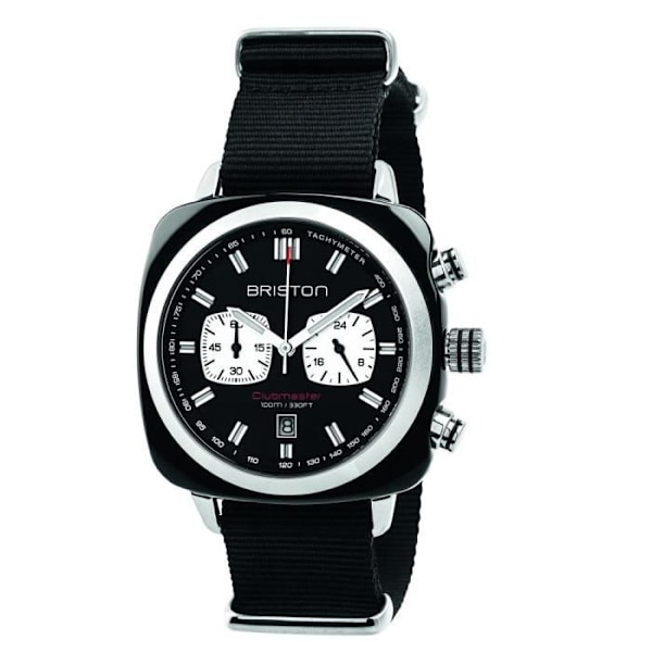 Kello - Briston - Clubmaster Sport - Musta asetaatti - Kelloitus - 42 mm Svart vit