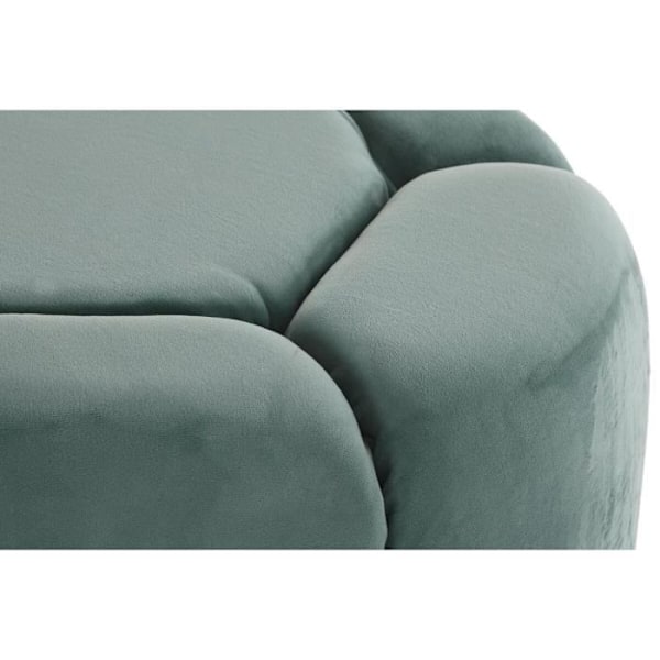grøn polyester bænk, mdf træ (122 x 51 x 46,5 cm)