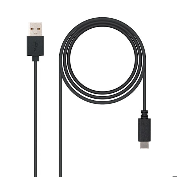 USB 2.0 - Nanocable - 2m - USB C - 2 x USB A - Uros-Uros - Musta