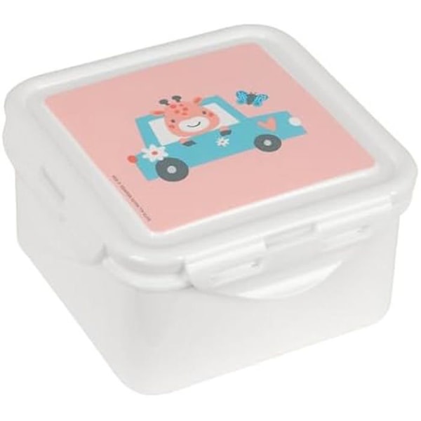 Snackboks - SAFTA - PREESCOAR JIRAFA - Korall - 13 x 13 x 7,5 cm - Maksimal modstandsdygtighed Korall