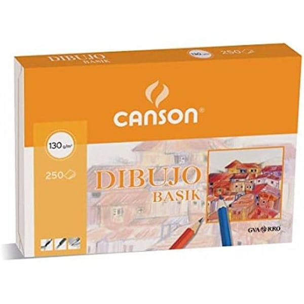 Papir - GUARRO CANSON - GAMA - Pakke med 250 ark - 130 g - A4 - Hvid Vit
