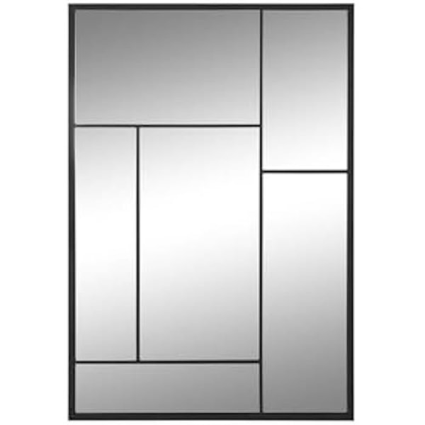 Vægspejl - HOME ESPRIT - Sort - 60 x 90 cm - Rektangulært - Moderne - Design Flerfärgad