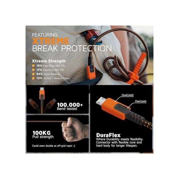USB-kabel til Micro-USB - Xtorm - 1,5 meter - Orange - Holdbart design - Hurtig dataoverførsel