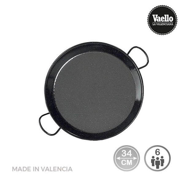 Paella - Vaello - Ø34cm - Induktion - Vitrokeramik - 6 personer Svart