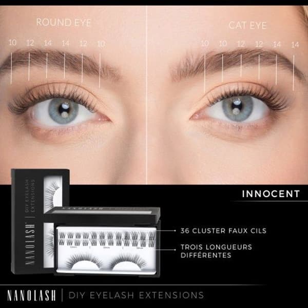 Falske vipper - Nanolash - INNOCENT - Startpakke - Anvendelse derhjemme - Sort farve