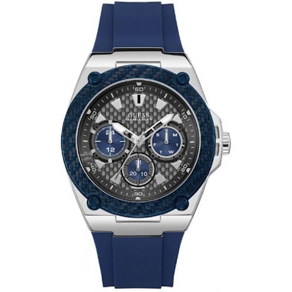 Ur - Guess - W1049G1 - Silikone blå - Datator - 45 mm Blå